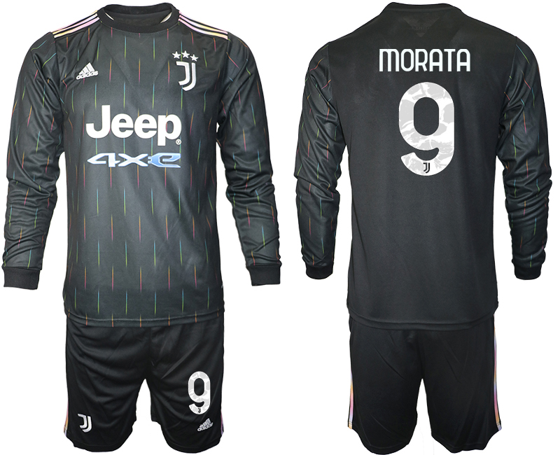 Men 2021-2022 Club Juventus away black Long Sleeve #9 Soccer Jersey->chelsea jersey->Soccer Club Jersey